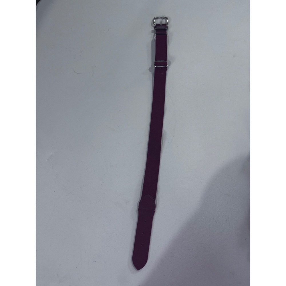 Kids Adjustable Elastic Baseball Belt Maroon Burgundy Silver Buckle Uniform